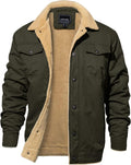 Men's Winter Cotton Jacket with Sherpa Fleece Lining - Warm Work Coat