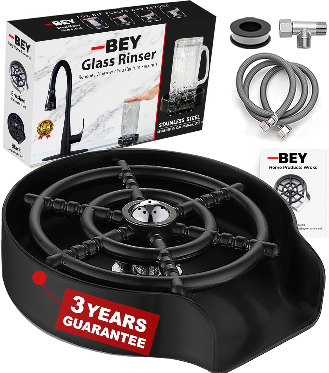 2025 BEY Automatic Glass Rinser - Powerful Kitchen Sink Washer