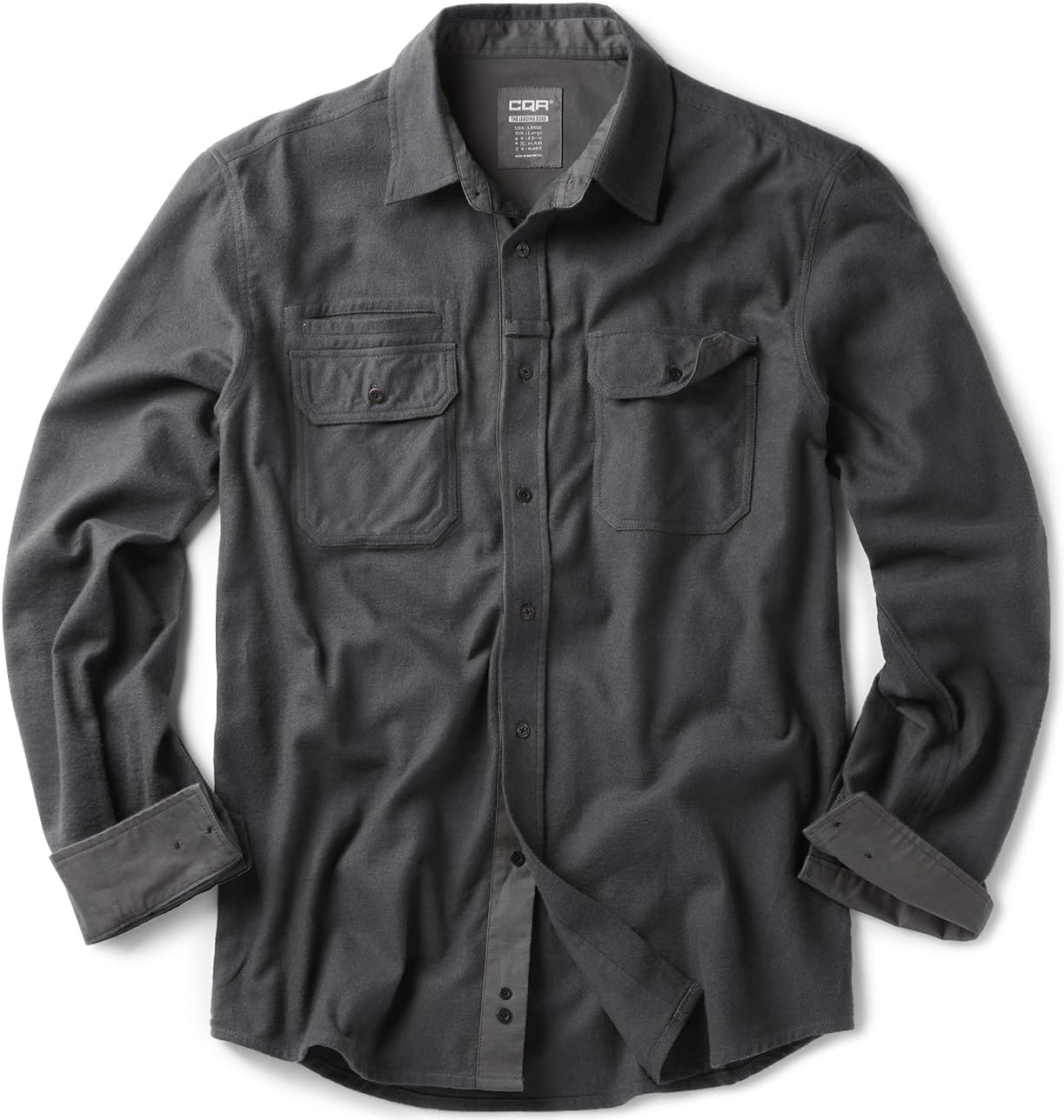 CQR Men's Cotton Flannel Shirts for Casual Outdoor Wear