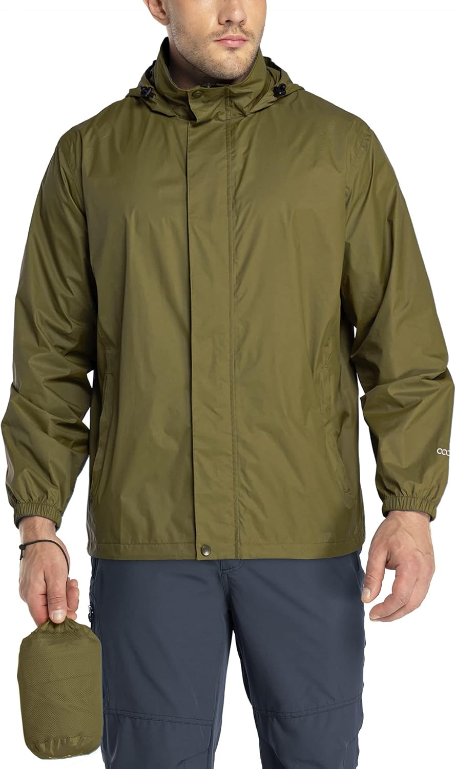 Packable Rain Jacket for Men - Lightweight Waterproof Shell
