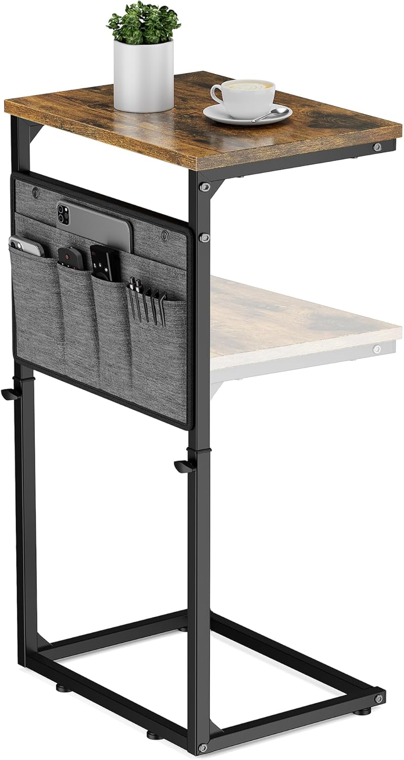 Adjustable 33'' C-Shaped Sofa Table for Small Spaces by Vagusicc