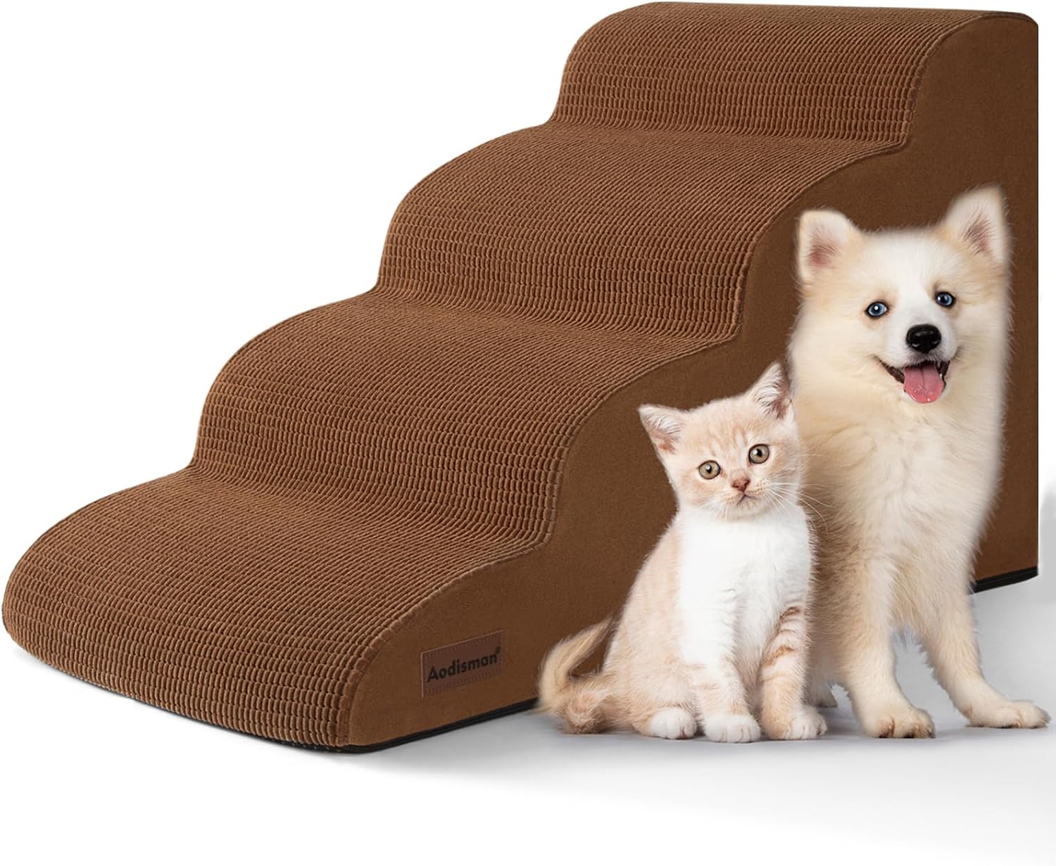 4-Step Dog Stairs for Beds and Couches - Non-Slip Pet Steps