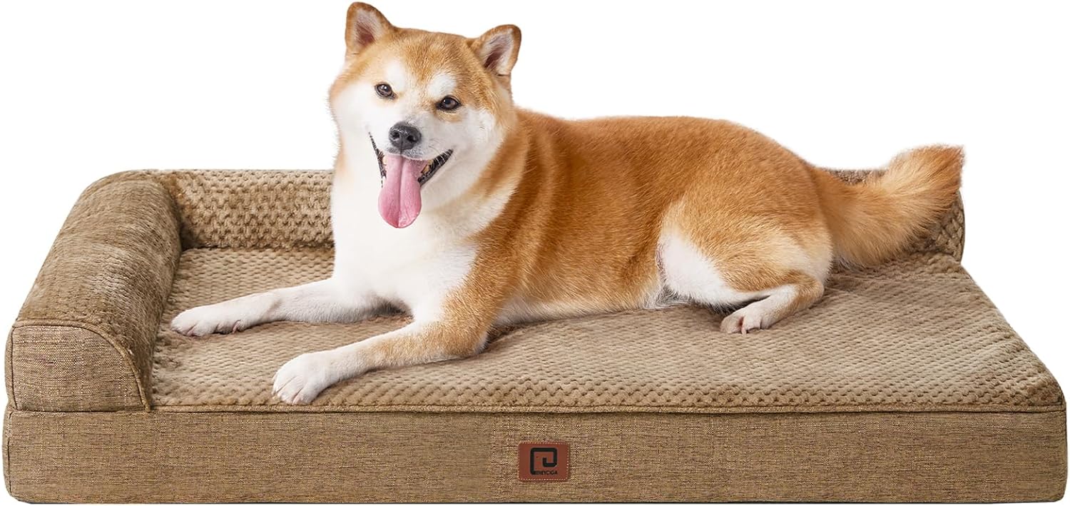 EHEYCIGA Memory Foam Dog Bed for Large Dogs with Waterproof Liner