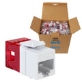 CAT6 Keystone Jack White 400 Pack - PoE++ Rated Slim 180-Degree