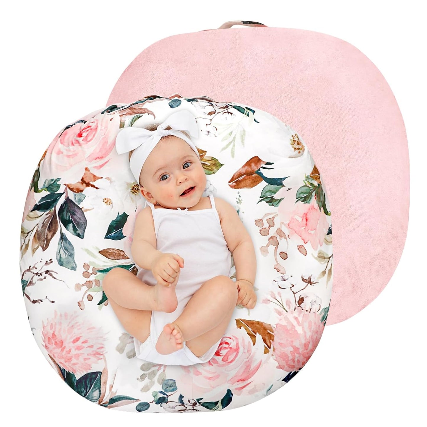 DILIMI Pink Floral Baby Lounger Cover