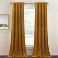 StangH Mustard Gold Velvet Curtains - Luxurious Blackout Drapes