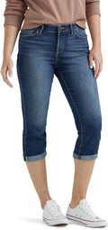 Lee Womens Flex Motion Regular Fit 5 Pocket Capri Jean - Comfortable