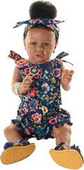 Reborn Baby Black Doll 22.8 in Realistic Silicone Baby - Lifelike Gift