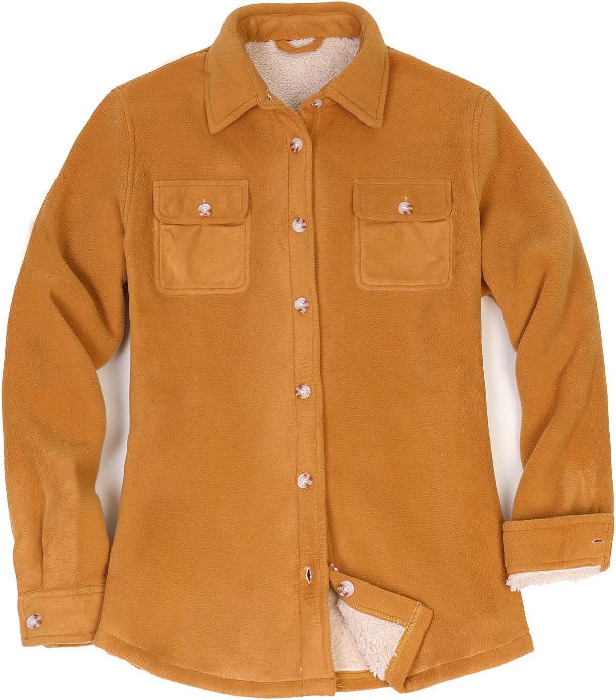 ThCreasa Womens Sherpa Fleece Lined Flannel Shirt Jacket