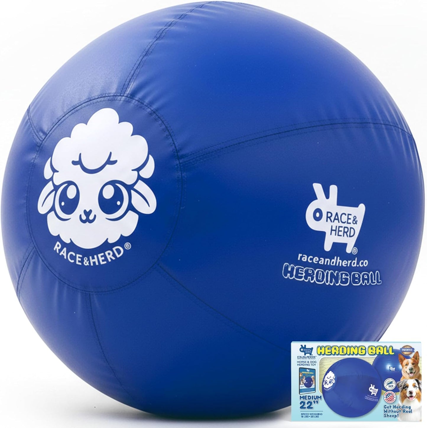 Race&Herd 22in Original XXL Herding Ball for Dogs - Perfect for Play