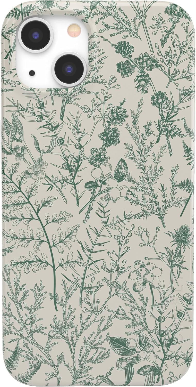 Casely iPhone 13 Case - Sage Garden Green Floral Design