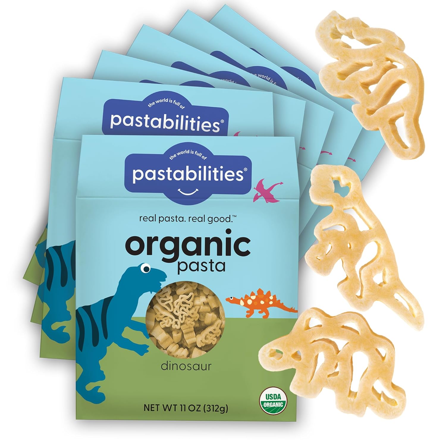 Pastabilities Organic Dinosaur Pasta for Kids - Fun Shapes