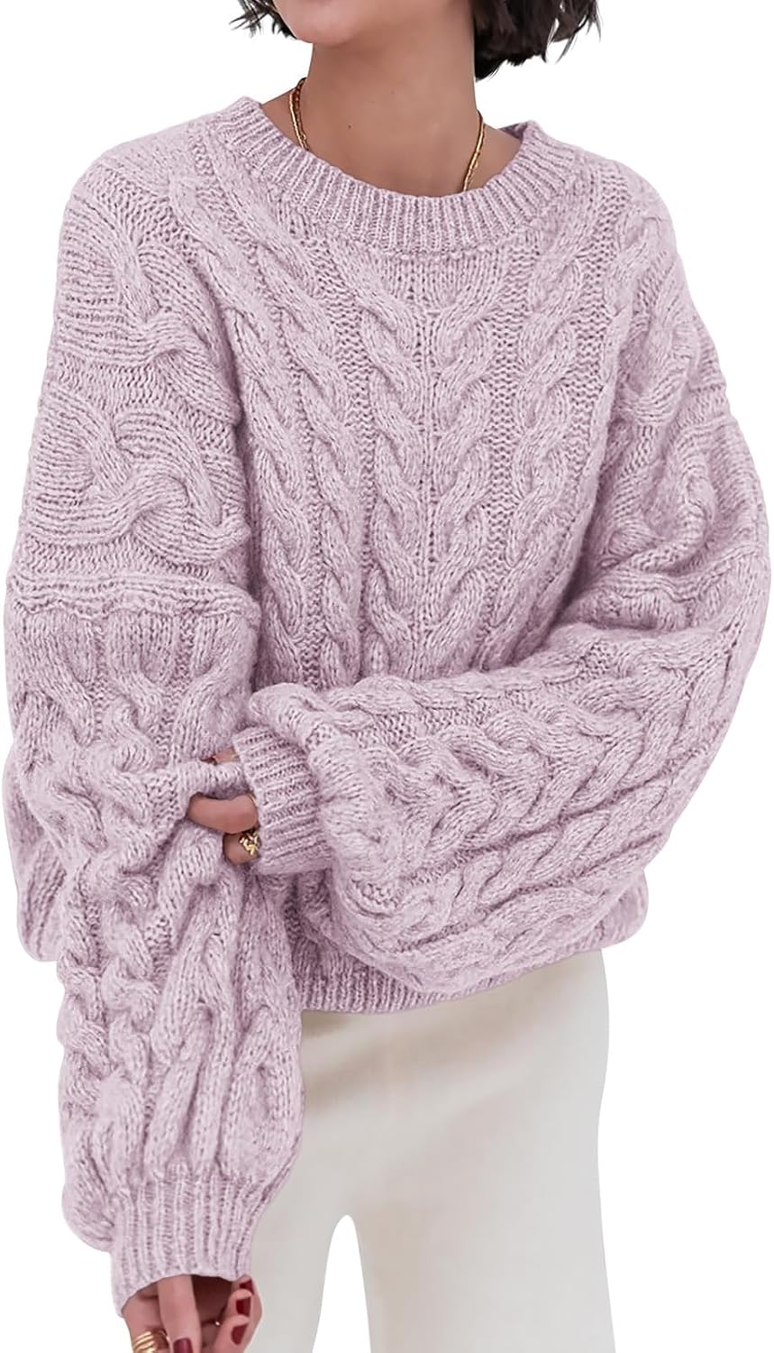 PRETTYGARDEN Womens Oversized Cable Knit Sweater for Fall 2025