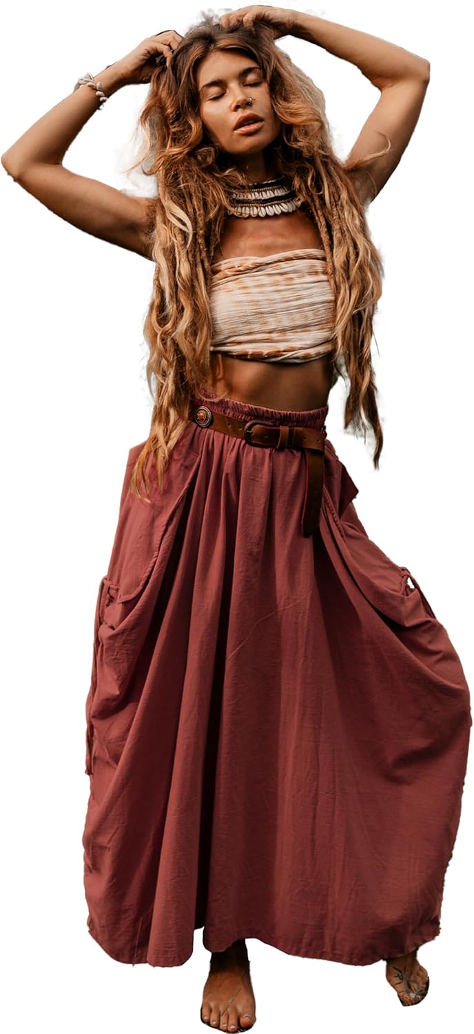 Women's Maxi Boho Skirt with Pockets for Ultimate Comfort