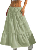 Verdusa Women's Boho Flared Ruffle Maxi Skirt - Low Waist Summer Style