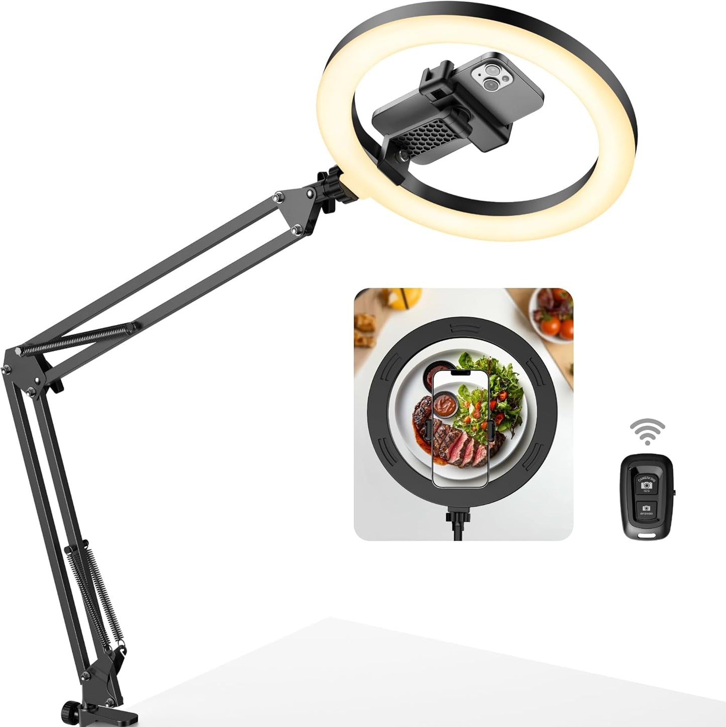 InnoGear Overhead Phone Mount with Ring Light for Creators
