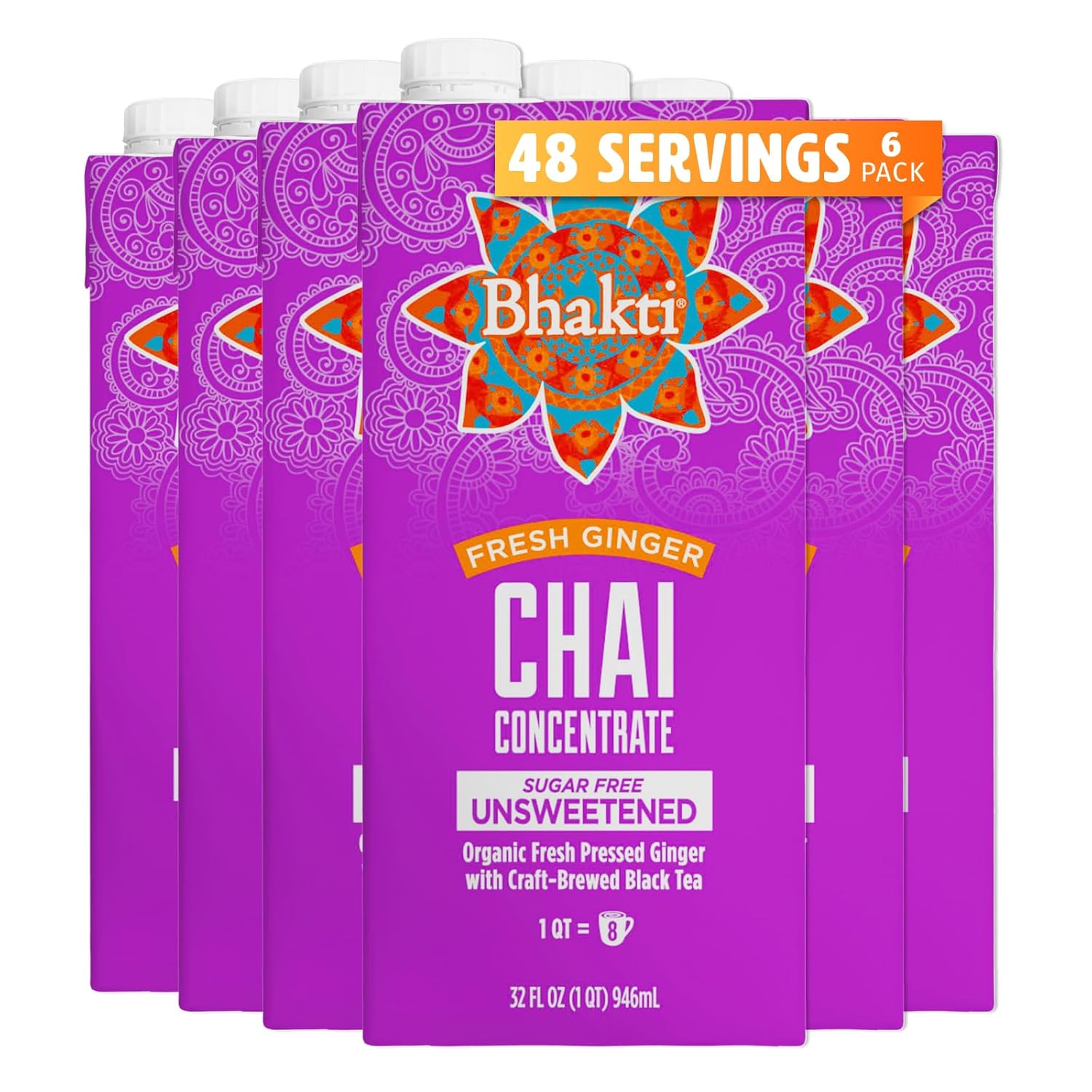 Bhakti Chai Tea Concentrate - Sugar-Free Organic Ginger Blend