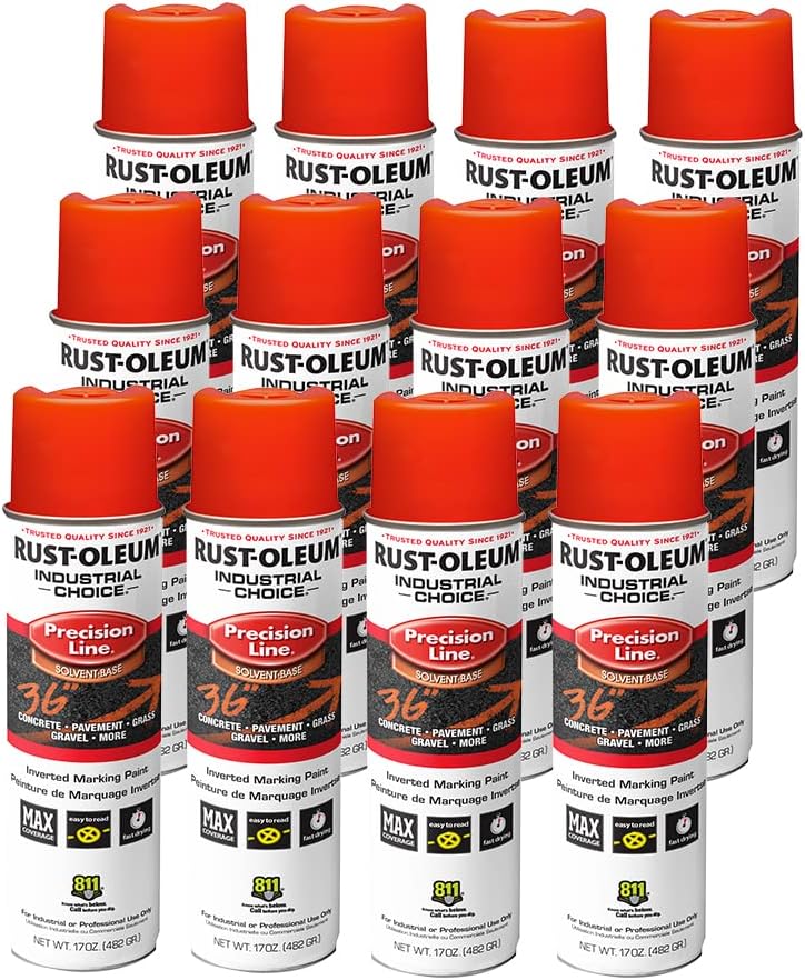 Rust-Oleum Inverted Solvent-Based Marking Spray Paint, 12 Pack