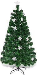 Happygrill 6FT Pre-lit Fiber Optic Christmas Tree - Snowflake Decor