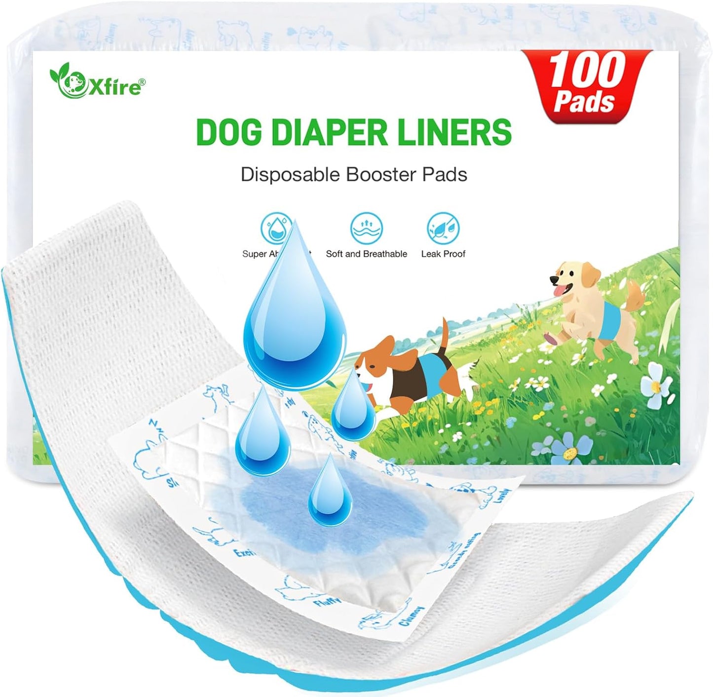 Ultimate Absorbency Dog Diaper Liners - Xfire