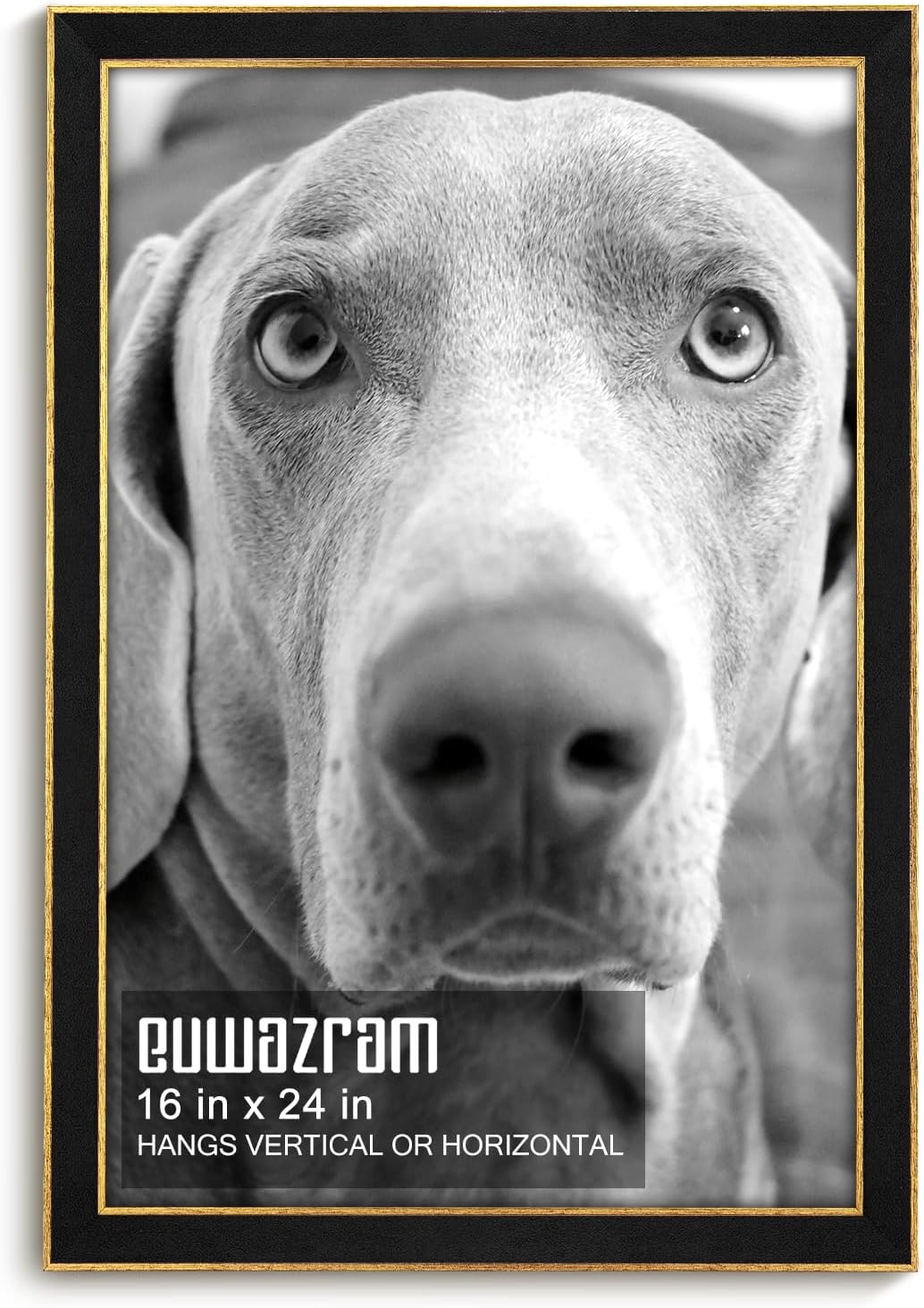 Elegant Black Suede 16x24 Frame for Artwork and Photos