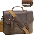 Mens Messenger Bag Waxed Canvas Laptop Briefcase 15.6 - Vintage