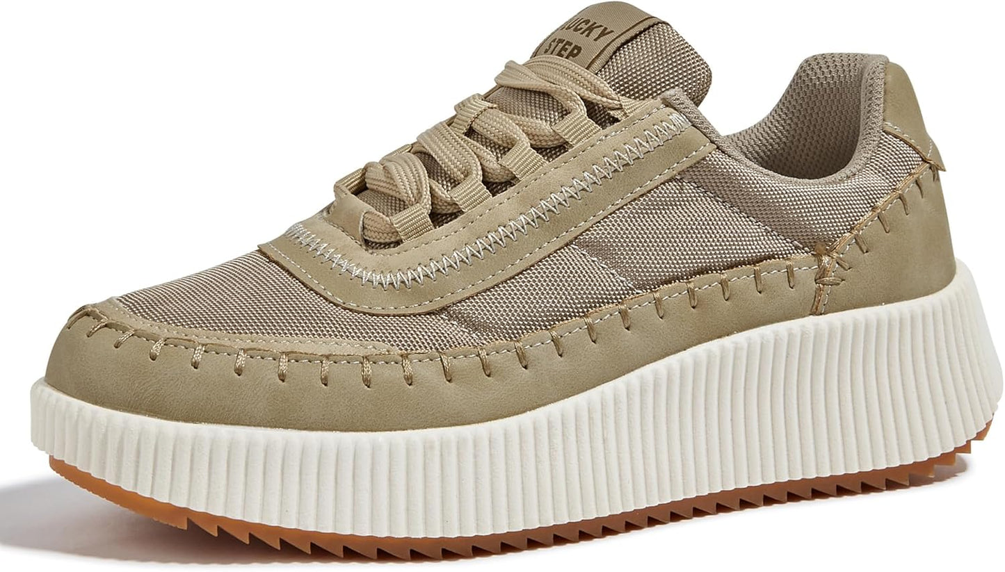 LUCKY STEP Women's Platform Sneakers for Stylish Comfort