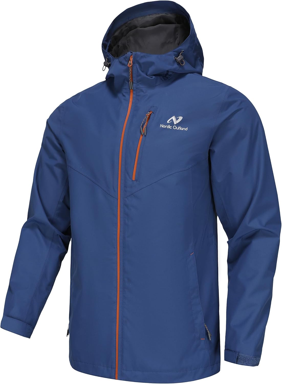Mens Lightweight Hooded Waterproof Rain Jacket for Hiking