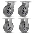 Caster Wheels 5in Heavy Duty Industrial Casters Set of 4 - 3200 lb