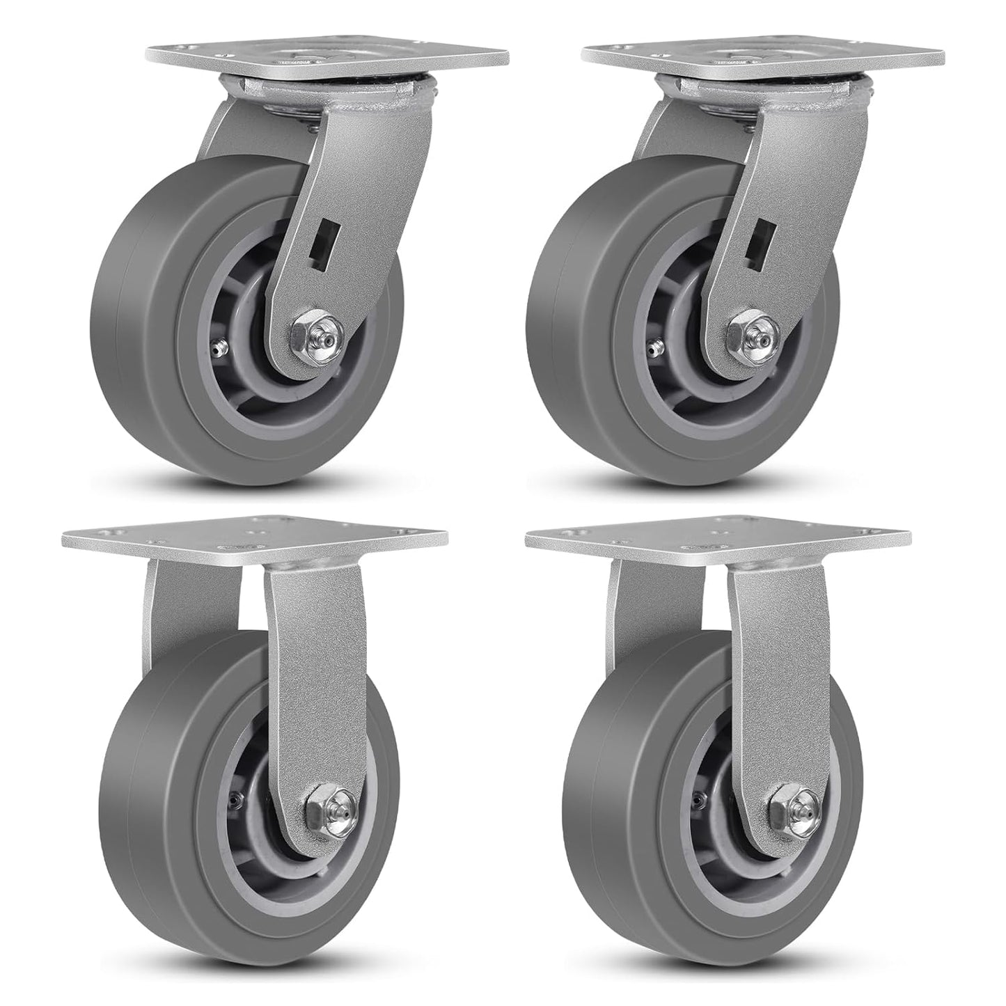 5in Heavy Duty Industrial Caster Wheels Set for Furniture & Carts
