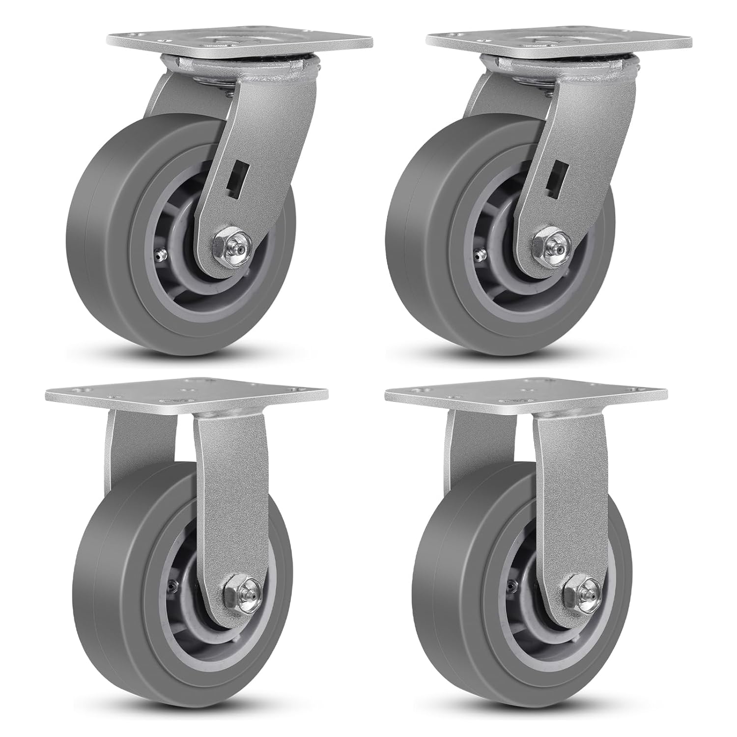 5in Heavy Duty Industrial Caster Wheels Set for Furniture & Carts