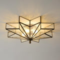 Black Bronze Star Ceiling Light 19.5in Flush Mount - Art Deco Accent