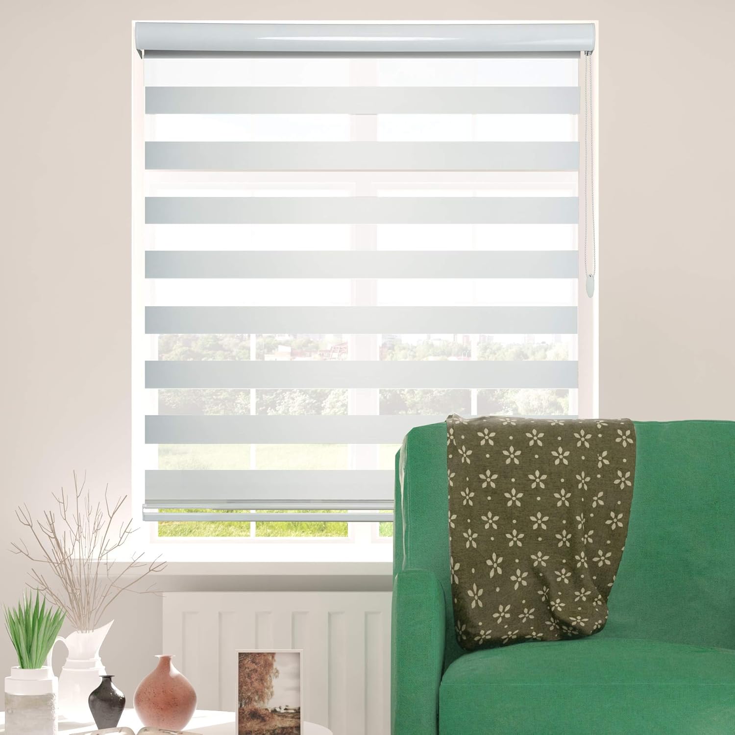 Cordless Zebra Blinds for Windows - Light Control & Privacy