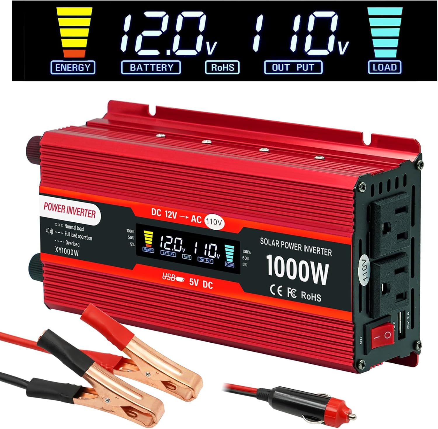 Powerful 12V to 110V Car Power Inverter for Vehicles and Home