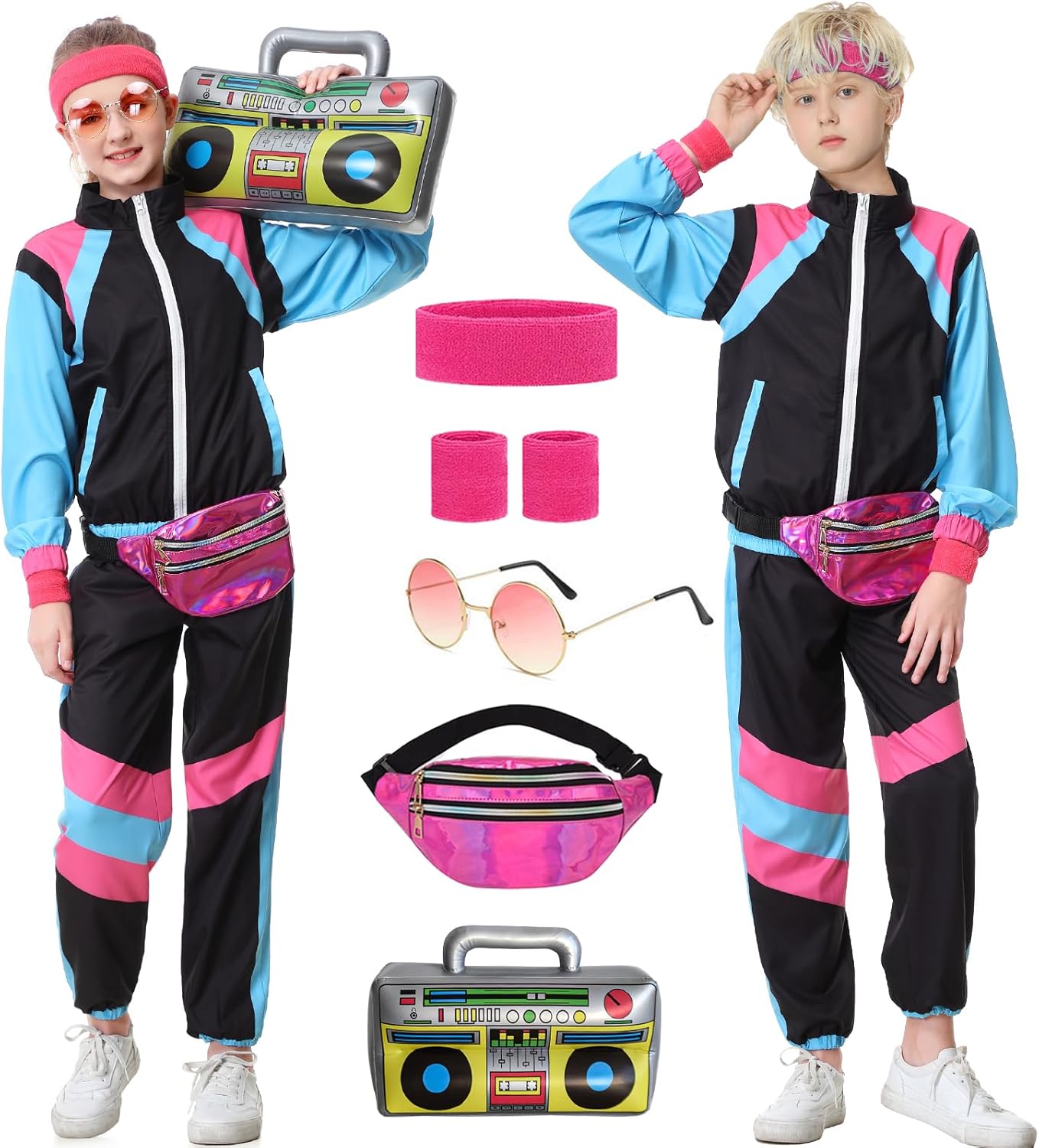 80s 90s Tracksuit for Kids, Retro Hip Hop Dance Costume