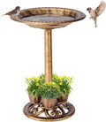 Bird Bath for Outside with 4 Removable Flower Planters - Vintage 28in