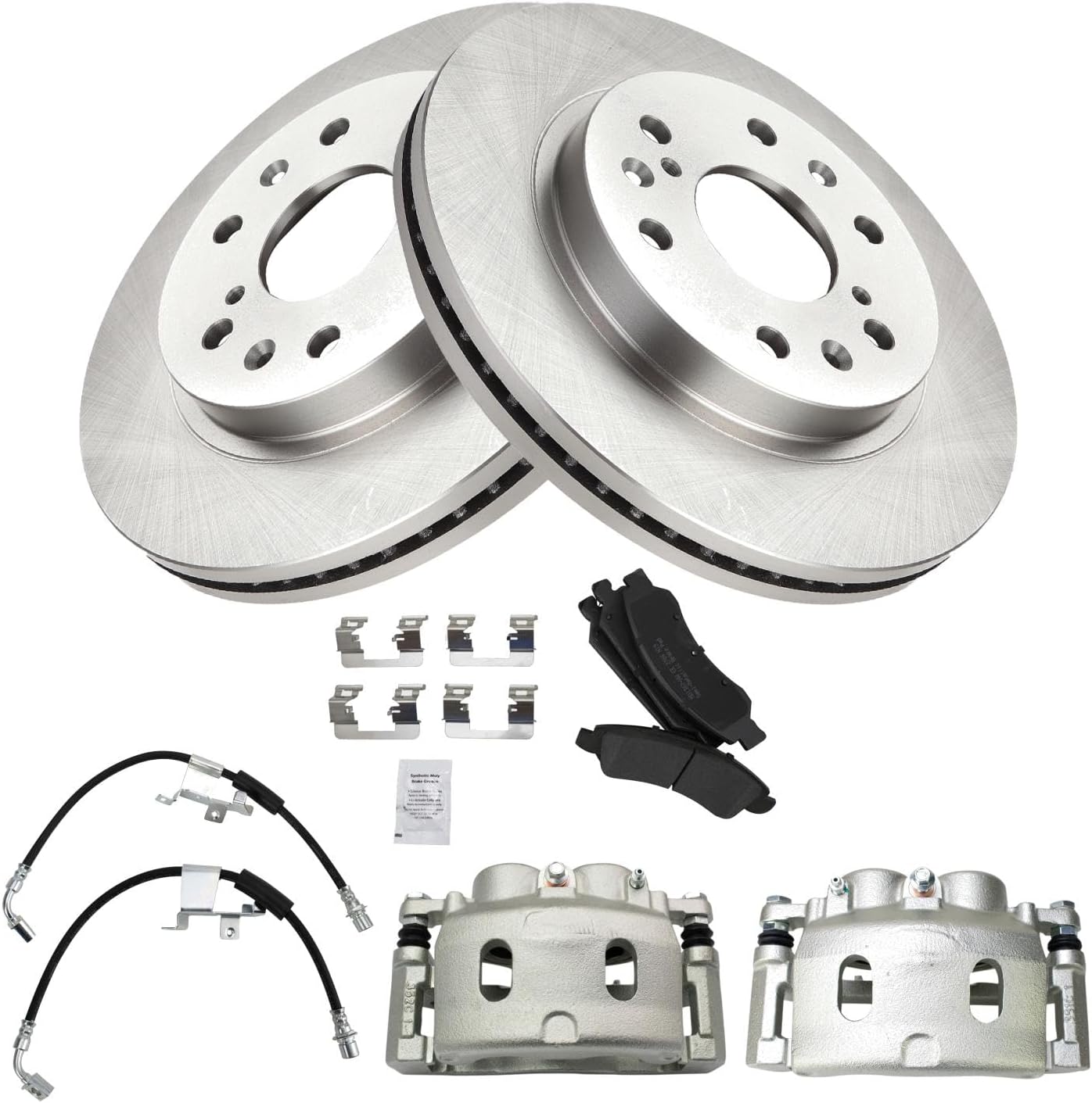 TRQ Brake Pad & Rotor Kit Semi-Metallic for Cadillac & GMC