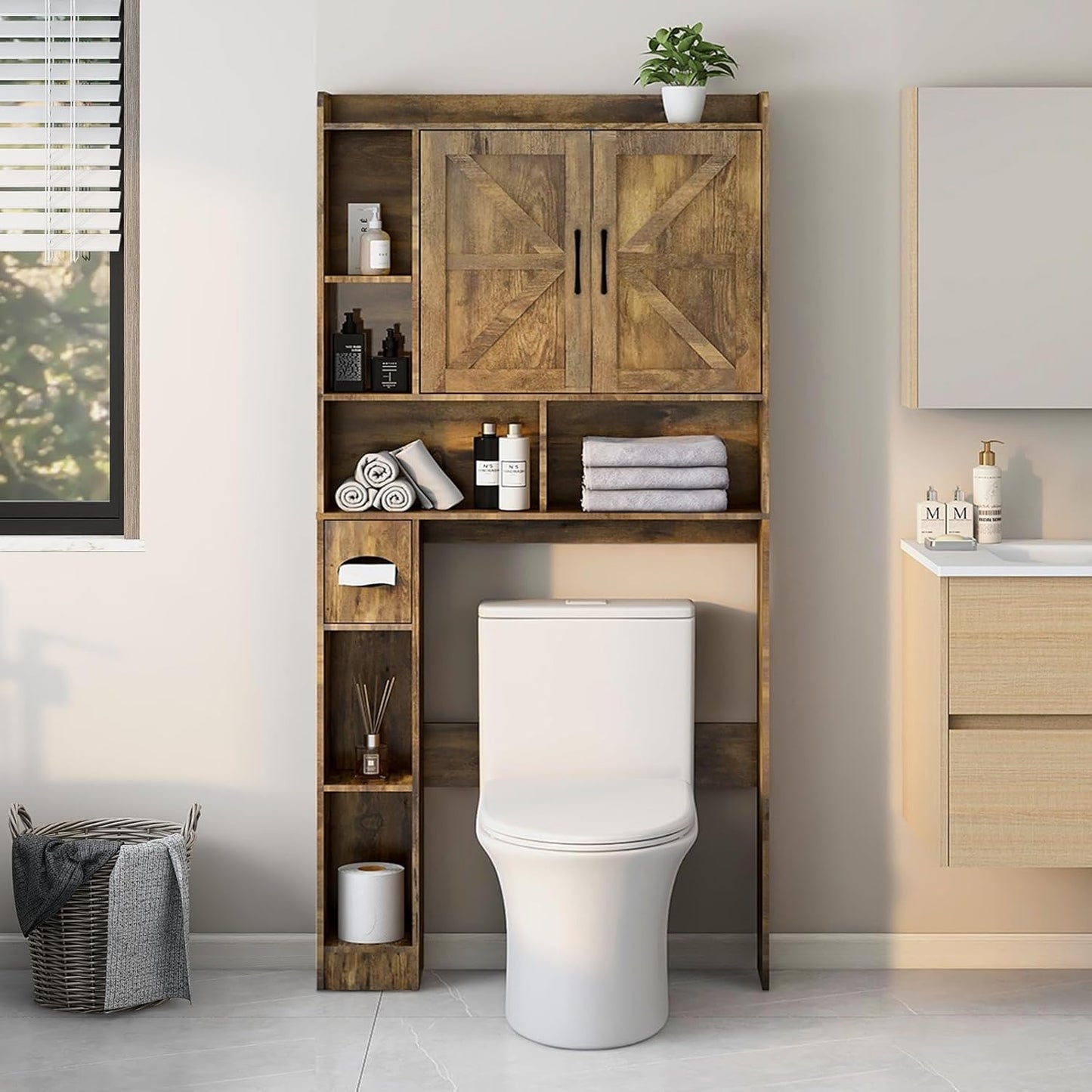 Over The Toilet Storage Cabinet for Farmhouse Style Bathrooms