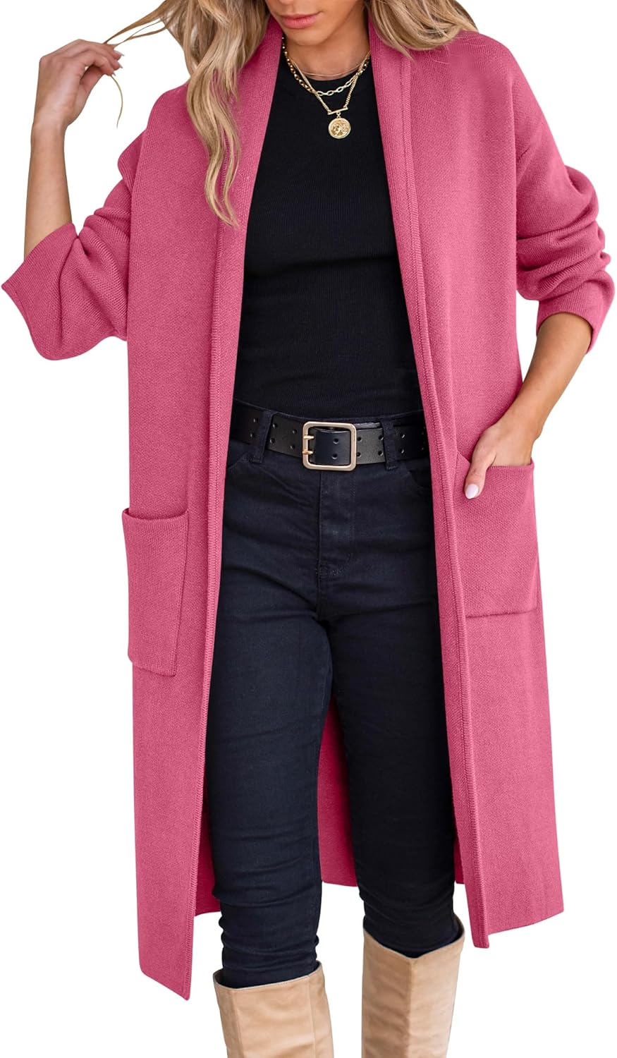 ANRABESS Women's Oversized Open Front Cardigan for Fall Style