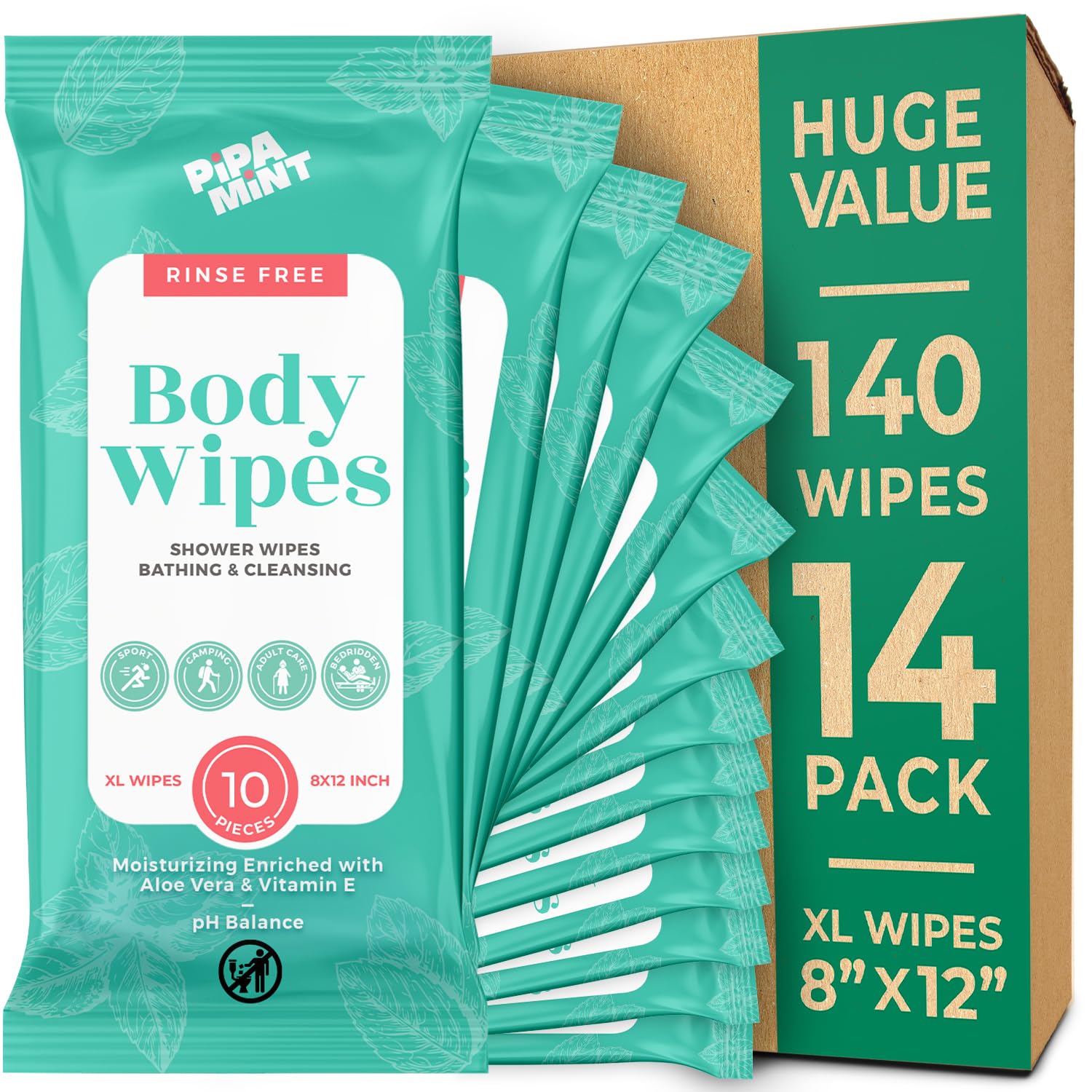 Body Wipes for Adults - XL Bath Wipes for Gentle Cleansing