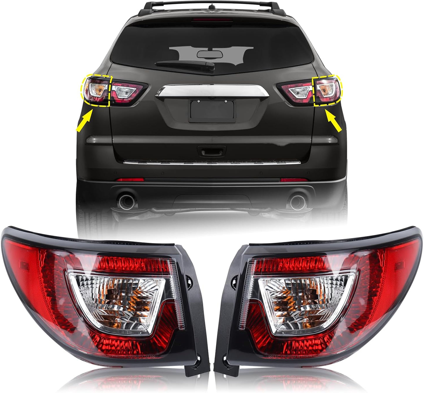 Tail Light Rear Lamp for 2013-2017 Chevy Traverse with Bulbs
