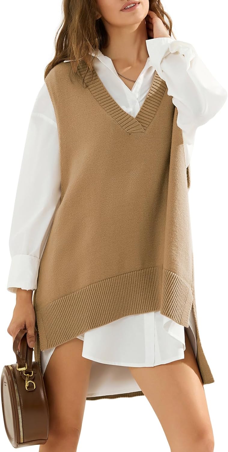 EXLURA Womens Oversized Sweater Vest for Trendy Fall Style