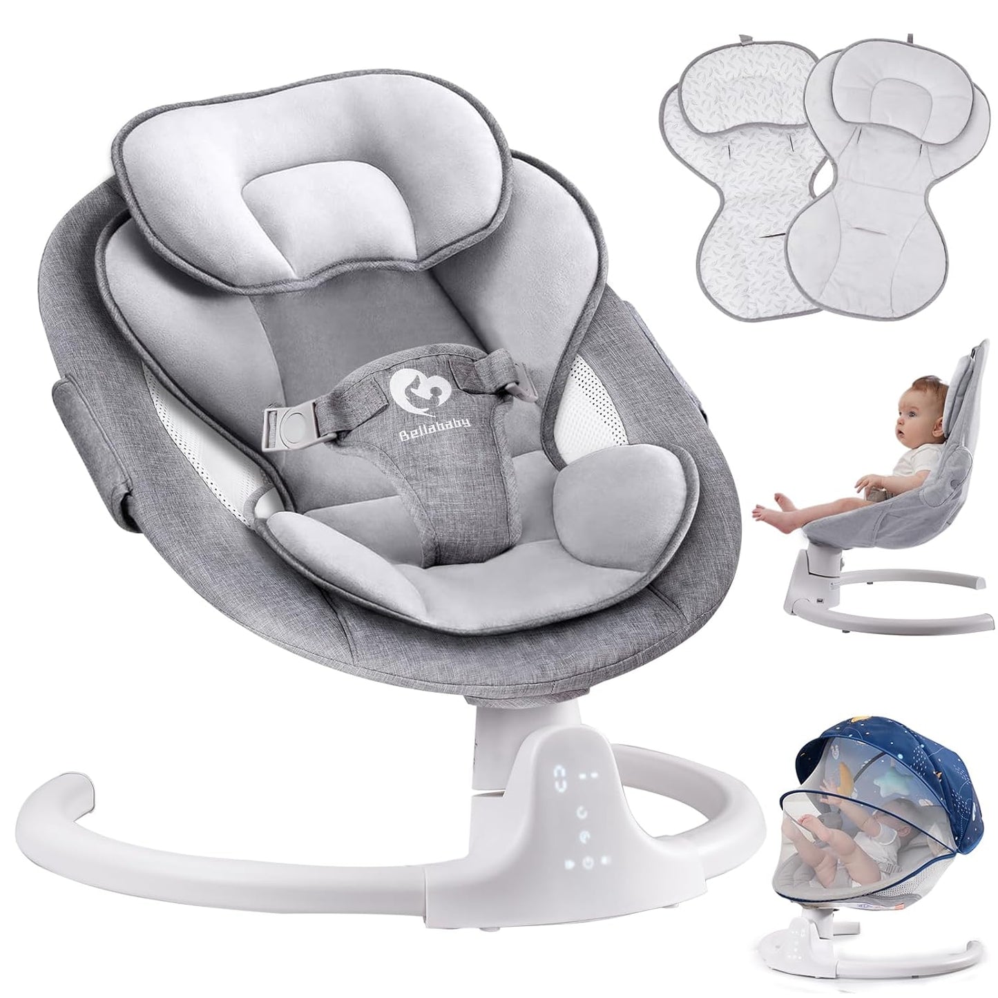 Compact Bluetooth Baby Swing by Bellababy