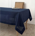 Navy Blue Linen Tablecloth 60 x 120 in - Pure Linen Holiday Tablecloth