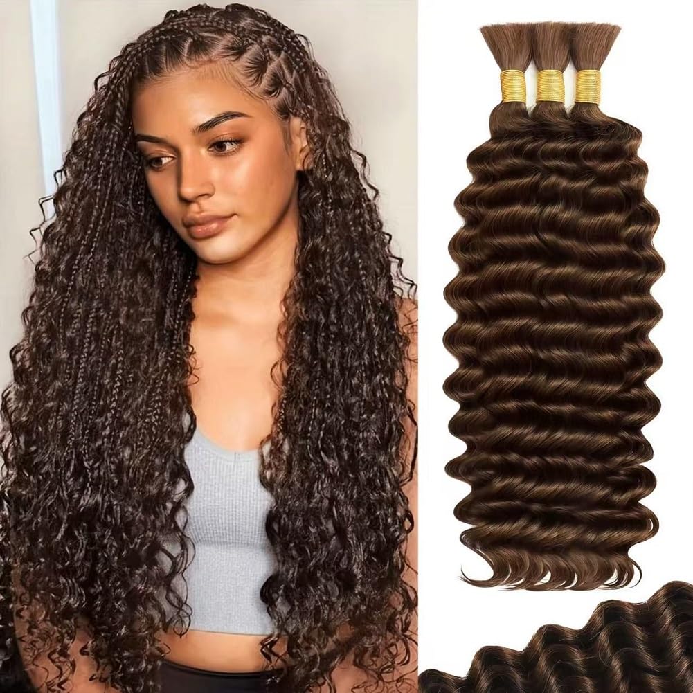 Human Braiding Hair for Boho Braids - 120g Deep Water Wave