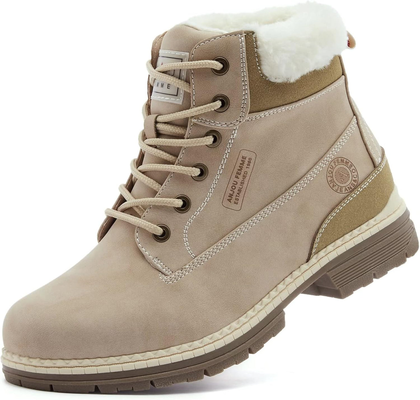 Womens Hiking Snow Winter Boots - Comfortable Waterproof Ankle Boots
