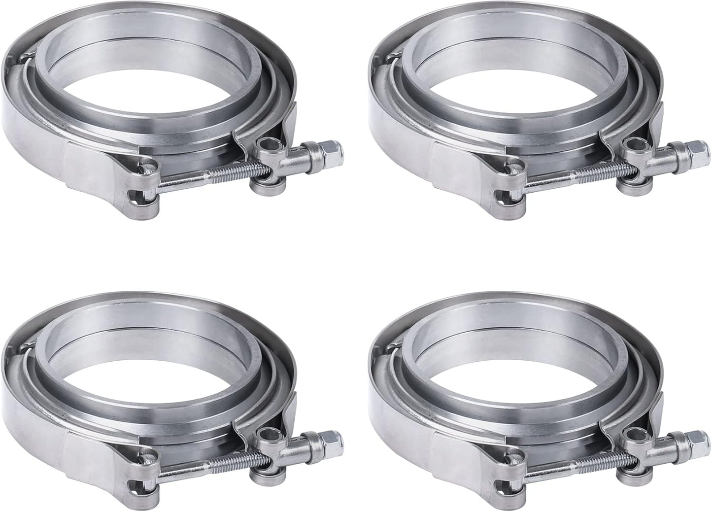 3.5 Inch V Band Clamp Set for Turbo Exhaust Downpipes - 4 PCS