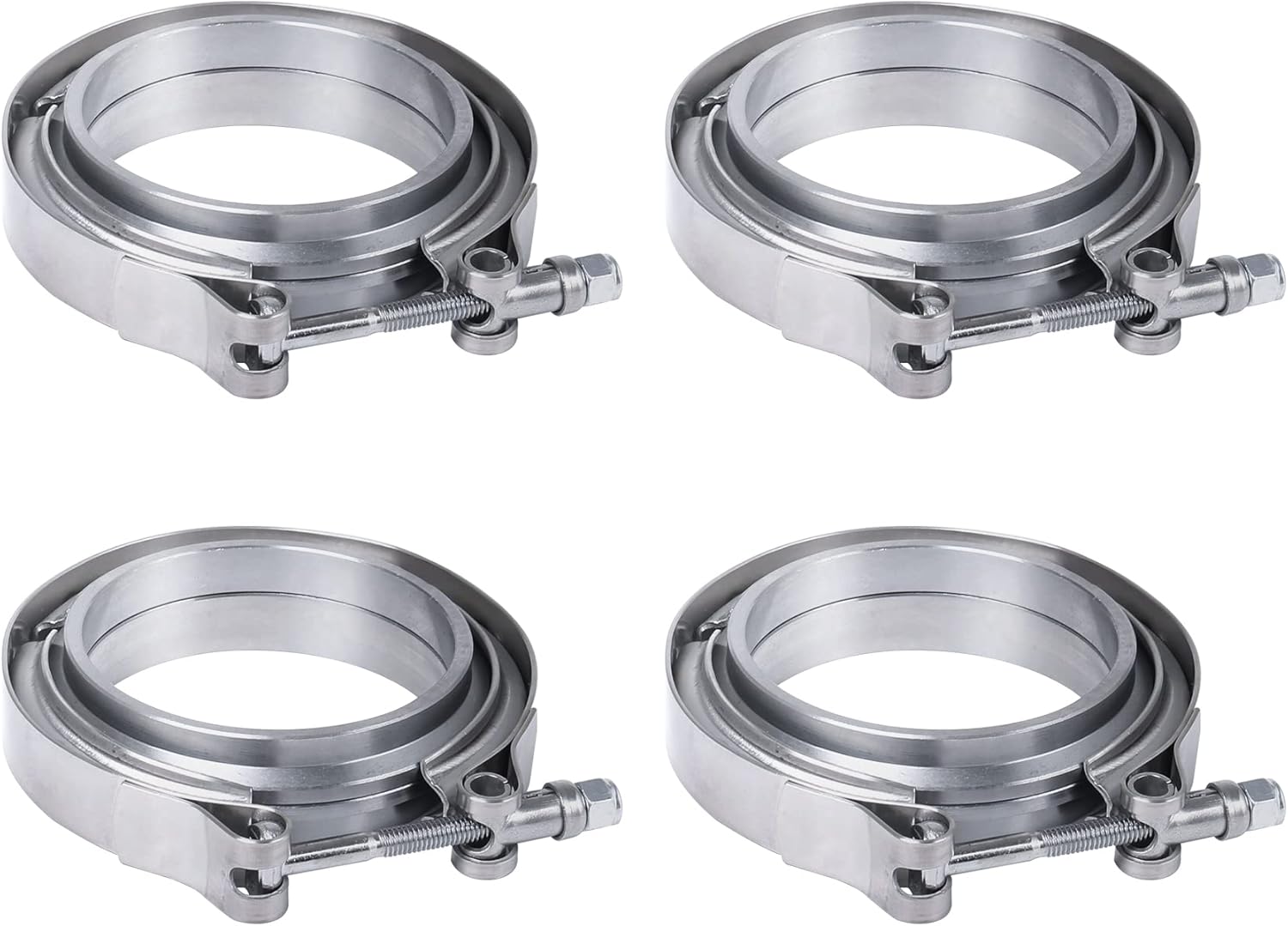 3.5 Inch V Band Clamp Set for Turbo Exhaust Downpipes - 4 PCS