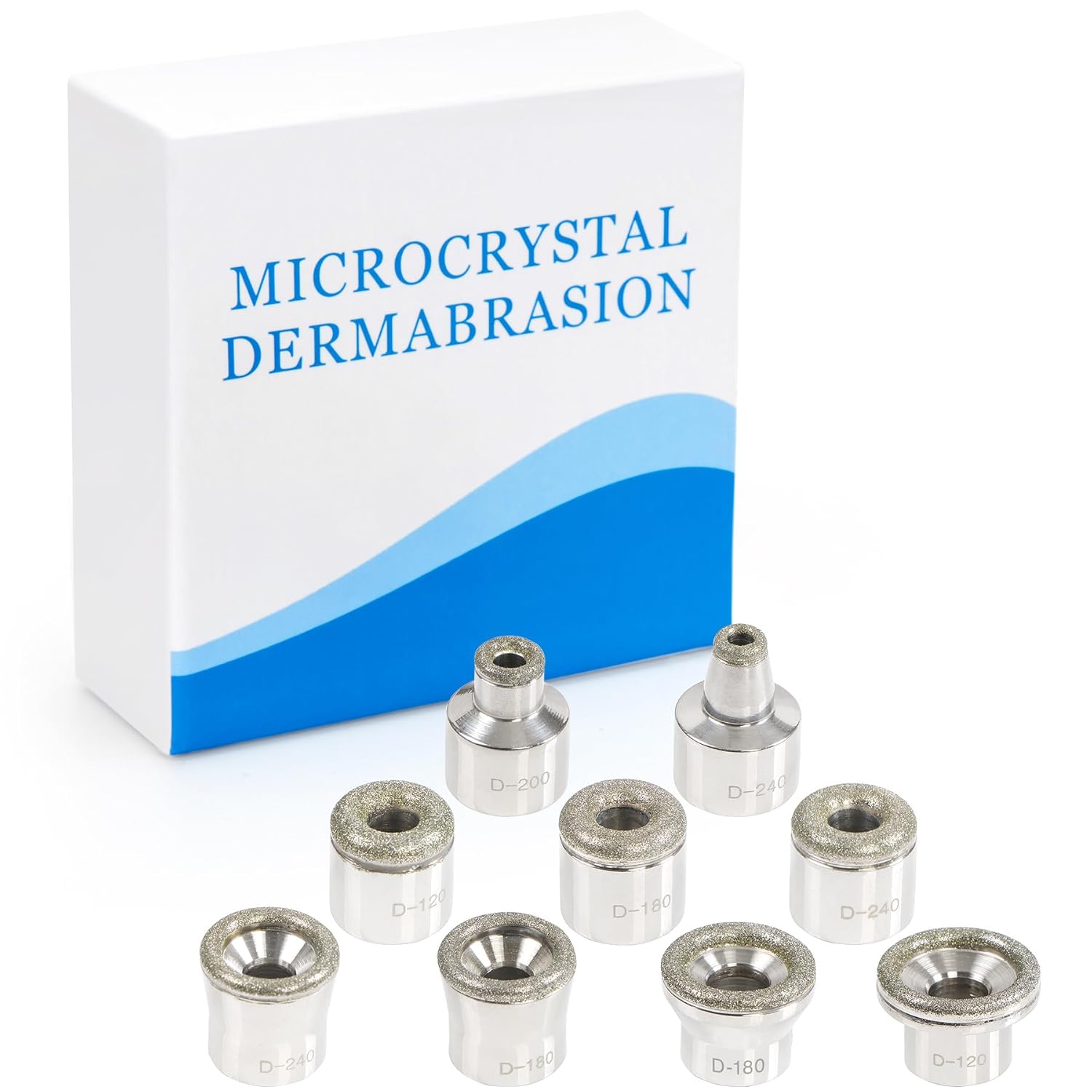 9PCs Diamond Microderm Tips for Glowing Skin