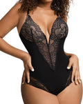 Popilush Shapewear Bodysuit Lace Corset Top - Tummy Control V Neck